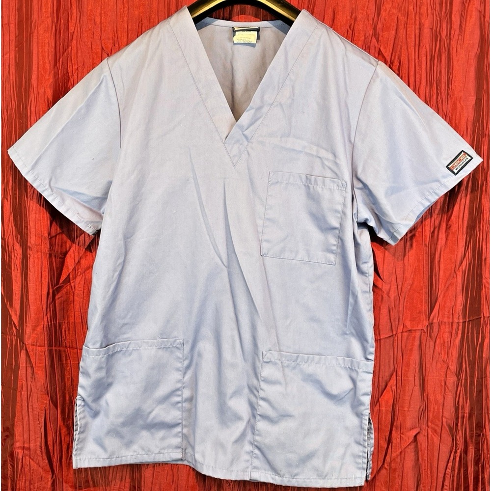 Cherokee Blue  Cotton Blend V-Neck Medical Scrub Top Shirt sz XS